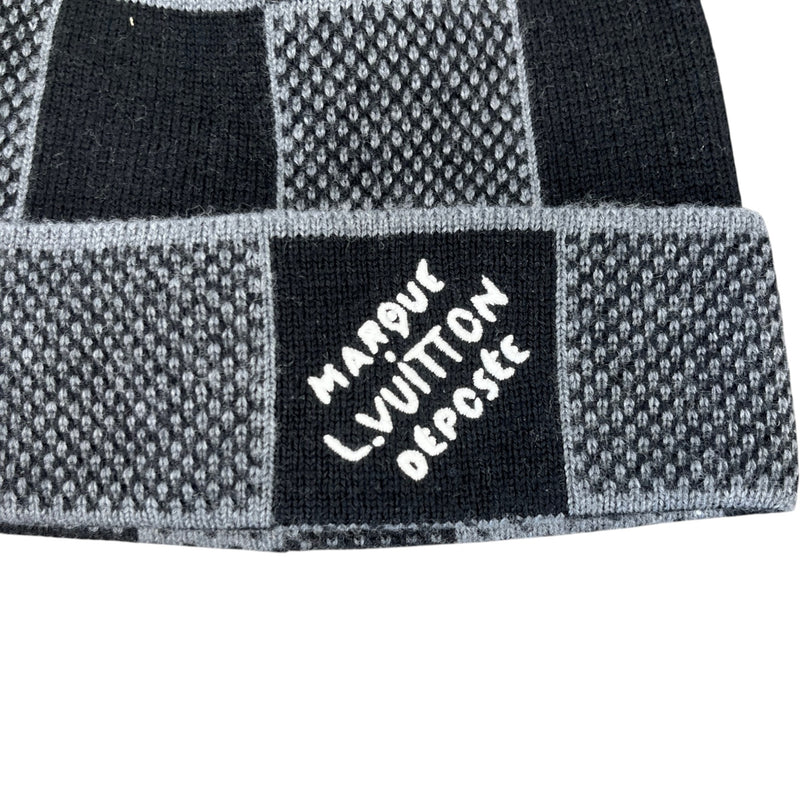 Men's Damier Heritage Beanie Hat Black Size S