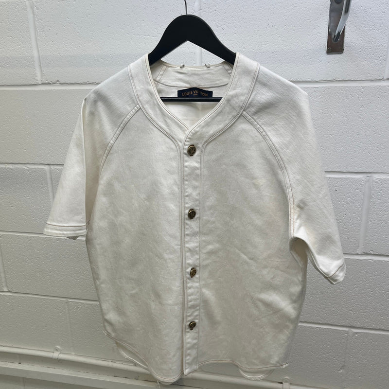 Men's Button Up OverShirt White Size XL