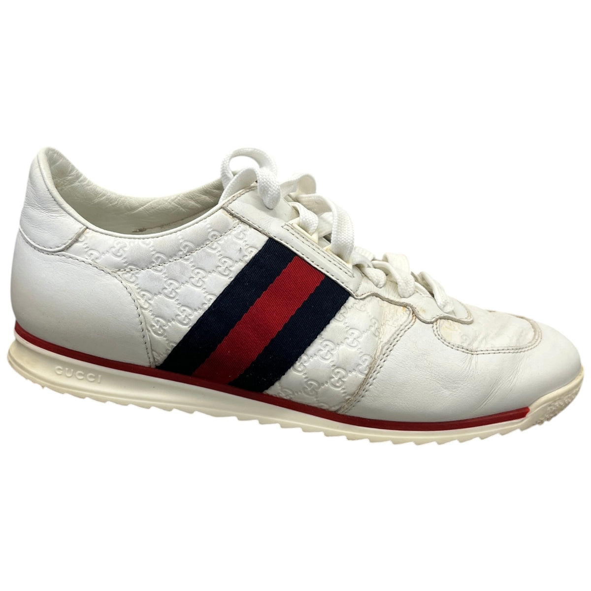 Women's Micro Guccissima Low Trainers White Size UK 5 / EU 38 - Photo 1