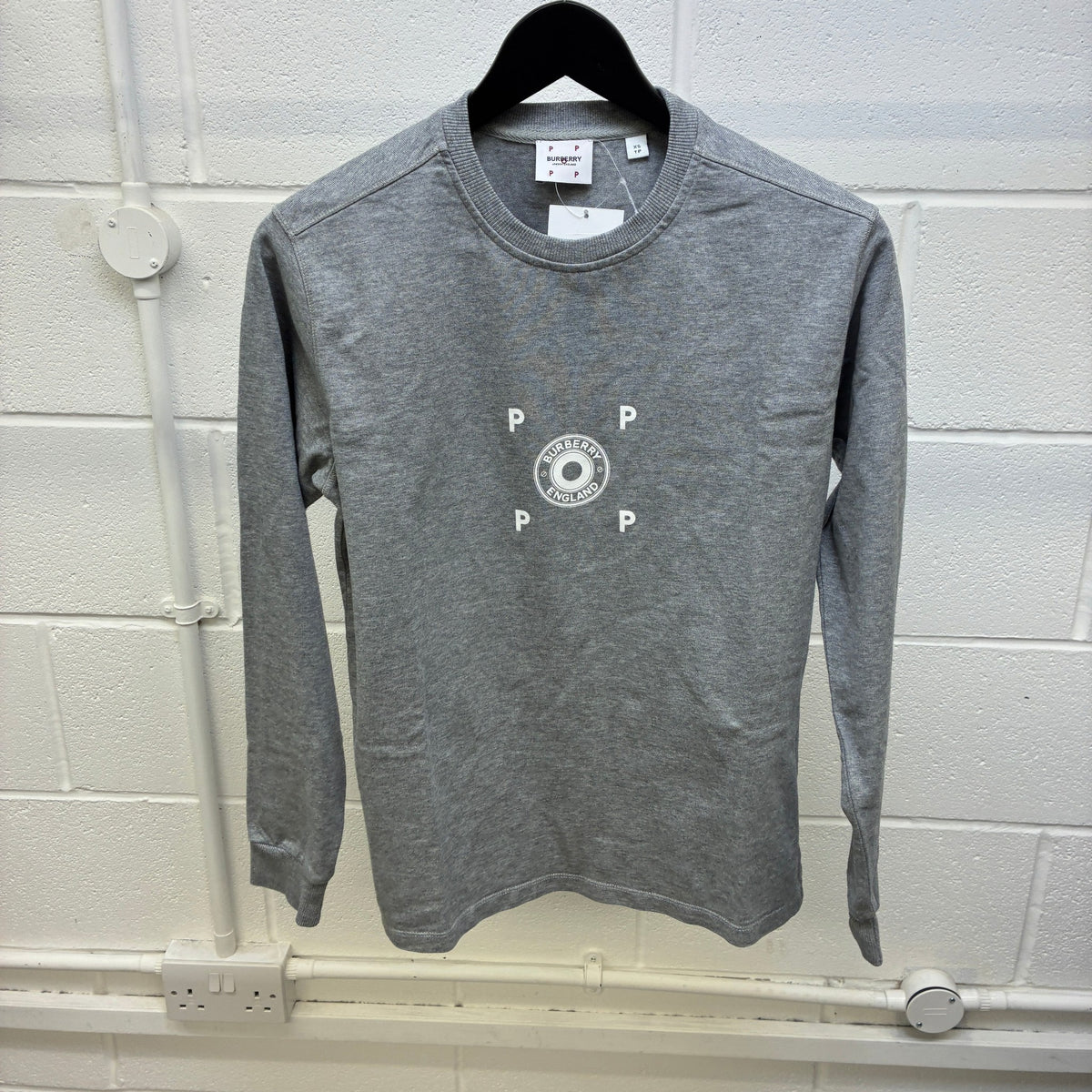 Men's X Pop Trading Company Logo Print Sweatshirt Grey Size XS - Photo 7
