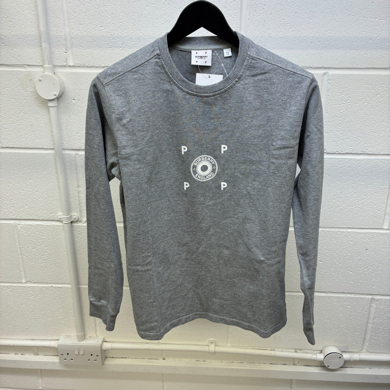 Men's X Pop Trading Company Logo Print Sweatshirt Grey Size XS