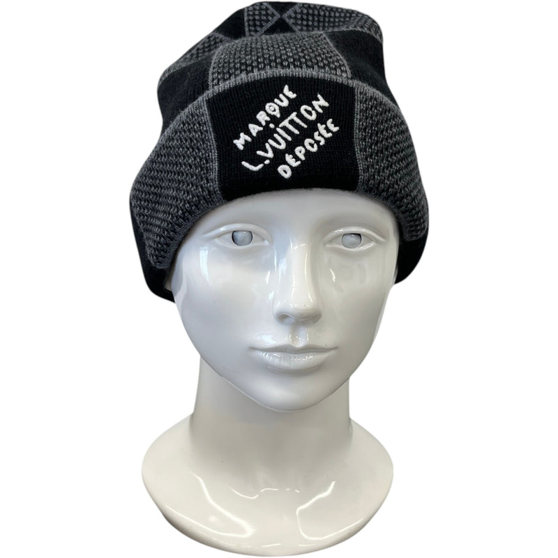 Men's Damier Heritage Beanie Hat Black Size S