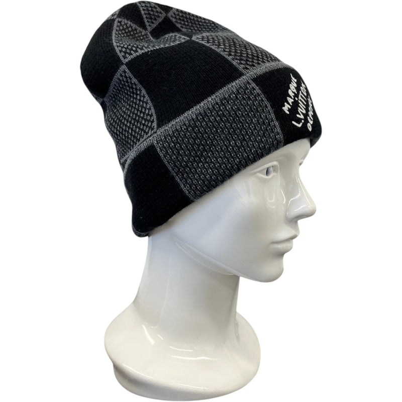 Men's Damier Heritage Beanie Hat Black Size S