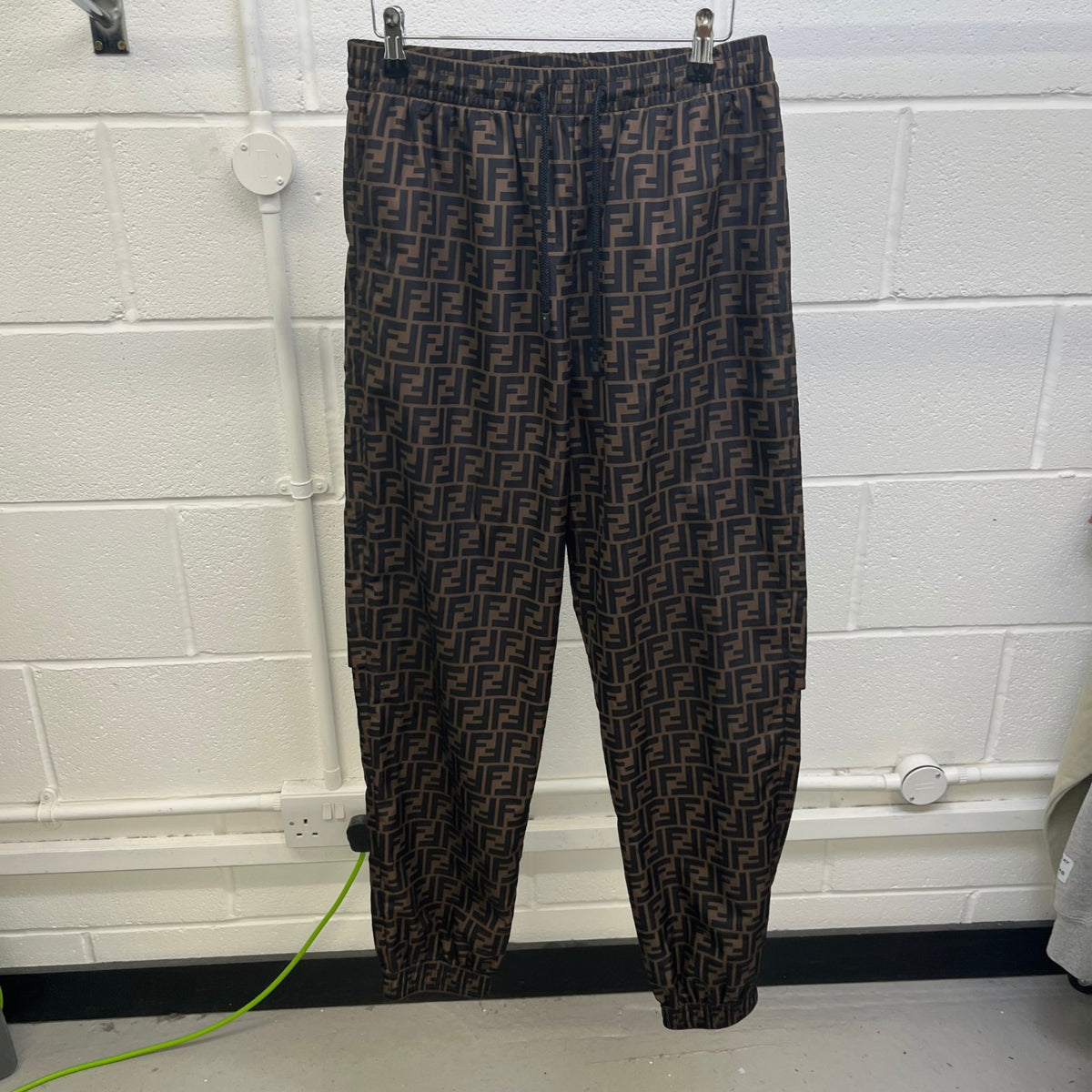 Men's FF Monogram Zucca Print Joggers Brown Size XS / W28 - Photo 7