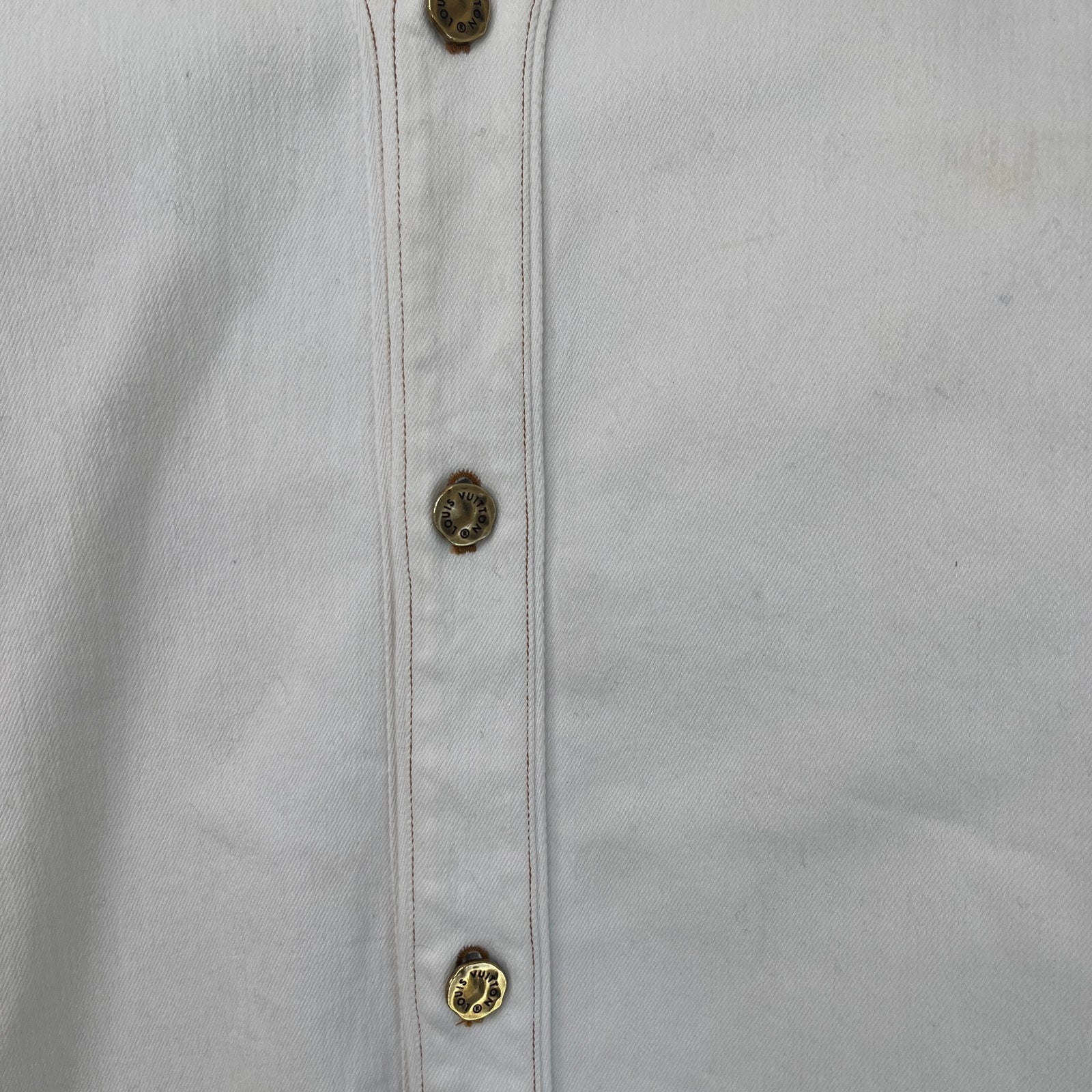 Men's Button Up OverShirt White Size XL - Photo 5