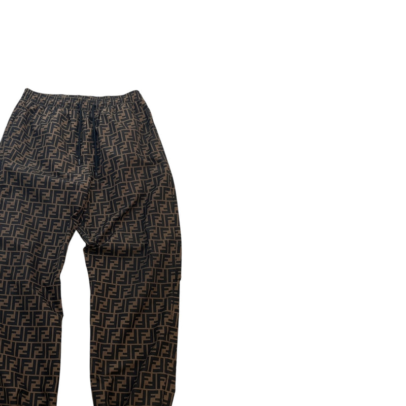 Men's FF Monogram Zucca Print Joggers Brown Size XS / W28