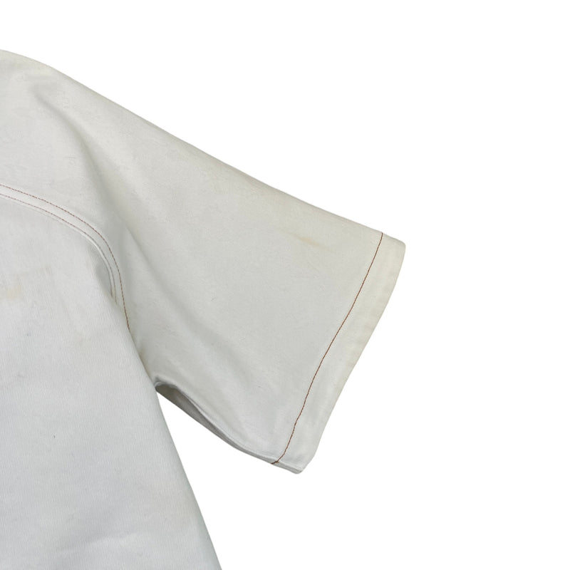 Men's Button Up OverShirt White Size XL