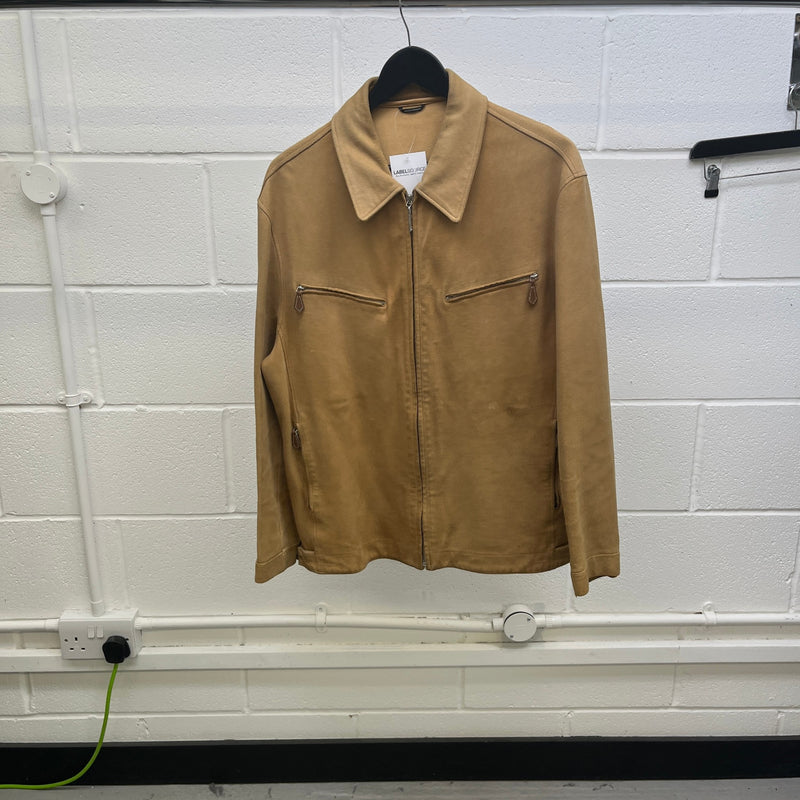 Men's Goat Leather Utility Jacket Yellow Size IT 52 / XL