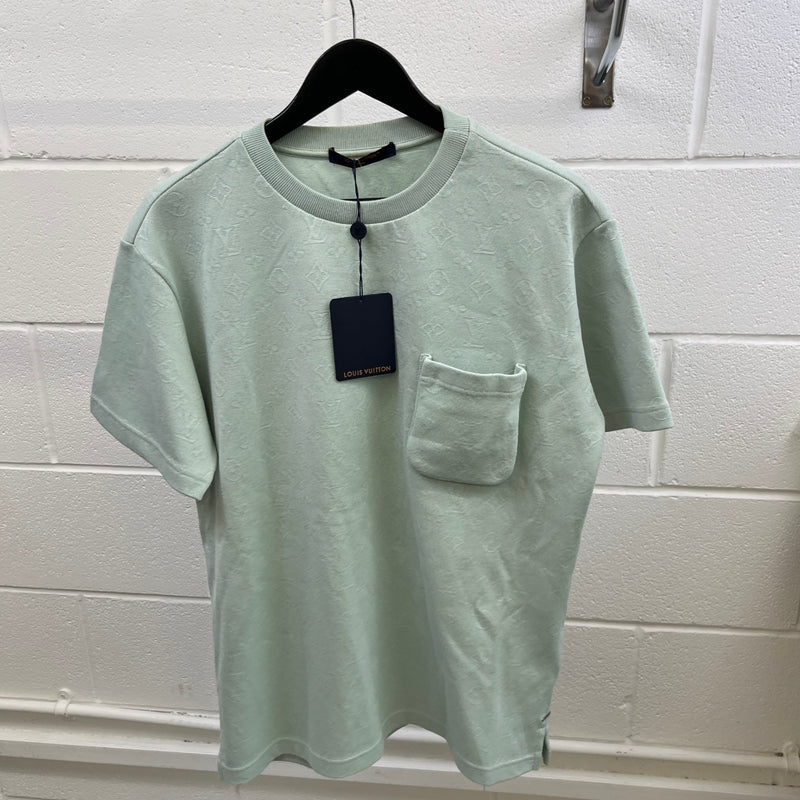 Men's Monogram 3D Pocket T-Shirt Blue Size M