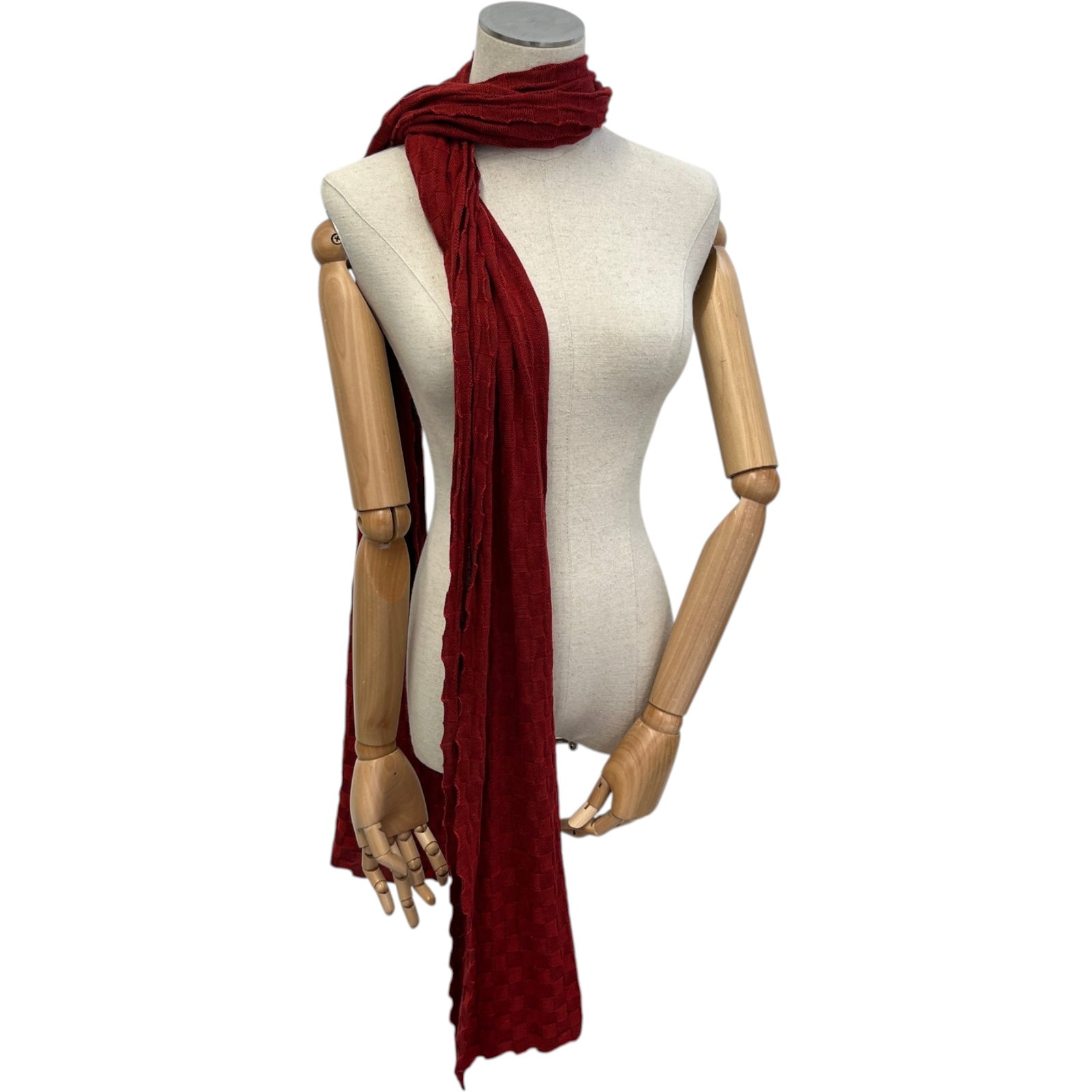 Women's Damier Scarf Red - Photo 2
