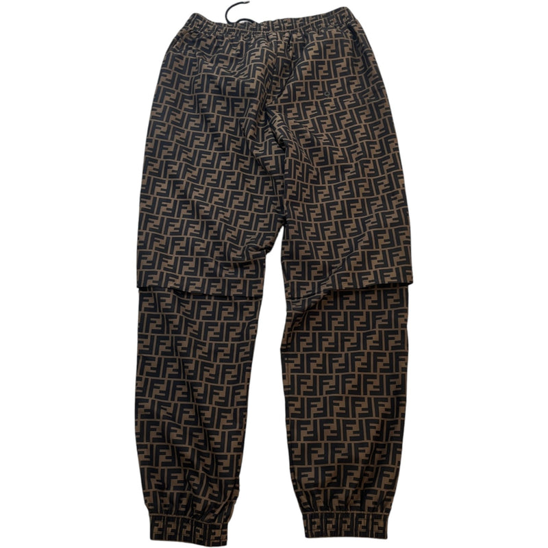 Men's FF Monogram Zucca Print Joggers Brown Size XS / W28