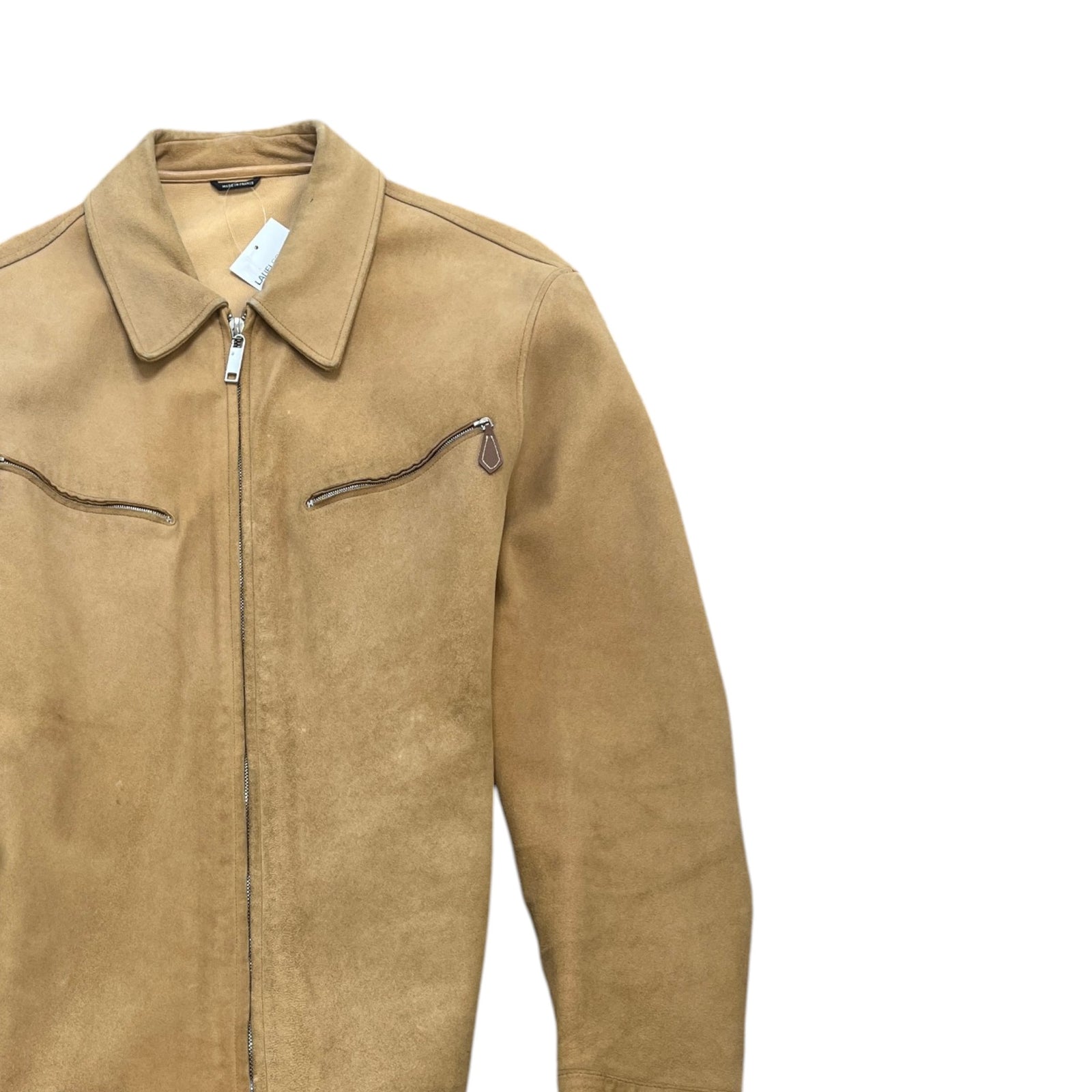Men's Goat Leather Utility Jacket Yellow Size IT 52 / XL - Photo 3