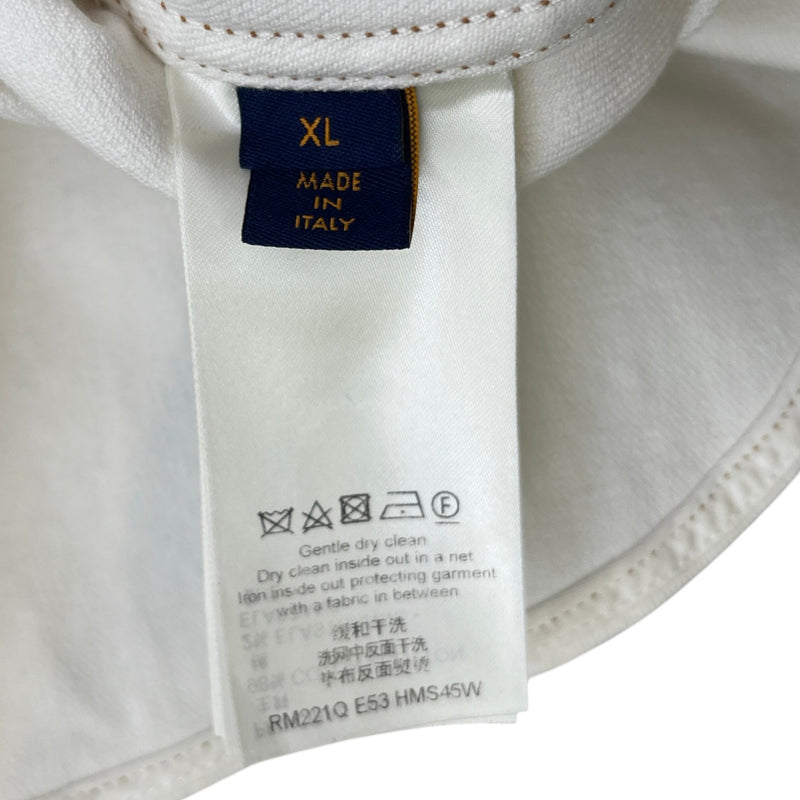 Men's Button Up OverShirt White Size XL