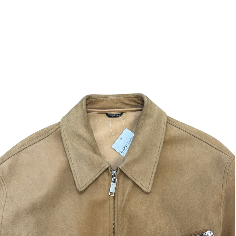 Men's Goat Leather Utility Jacket Yellow Size IT 52 / XL
