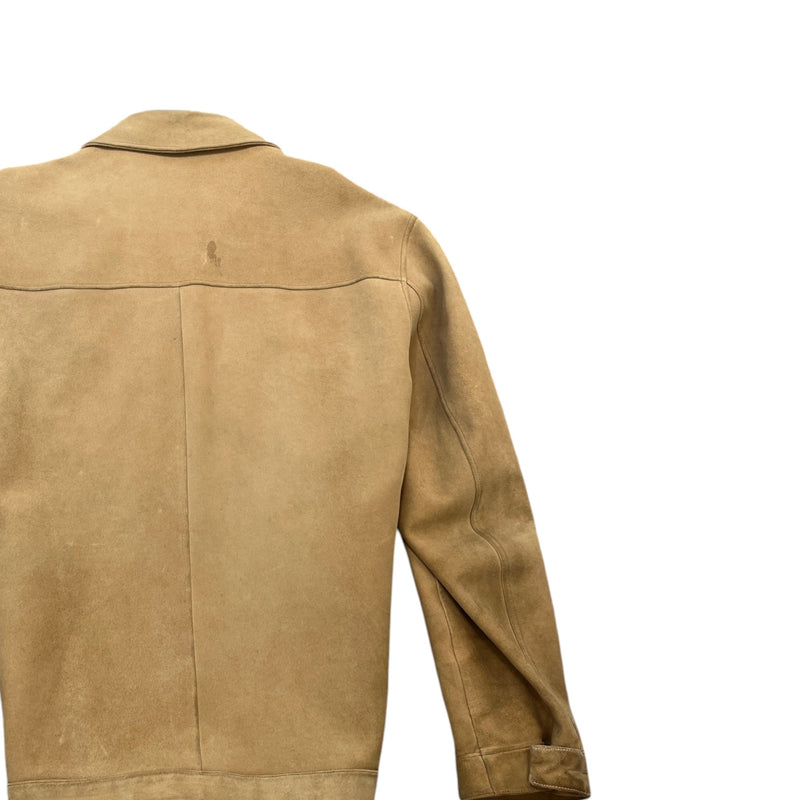 Men's Goat Leather Utility Jacket Yellow Size IT 52 / XL