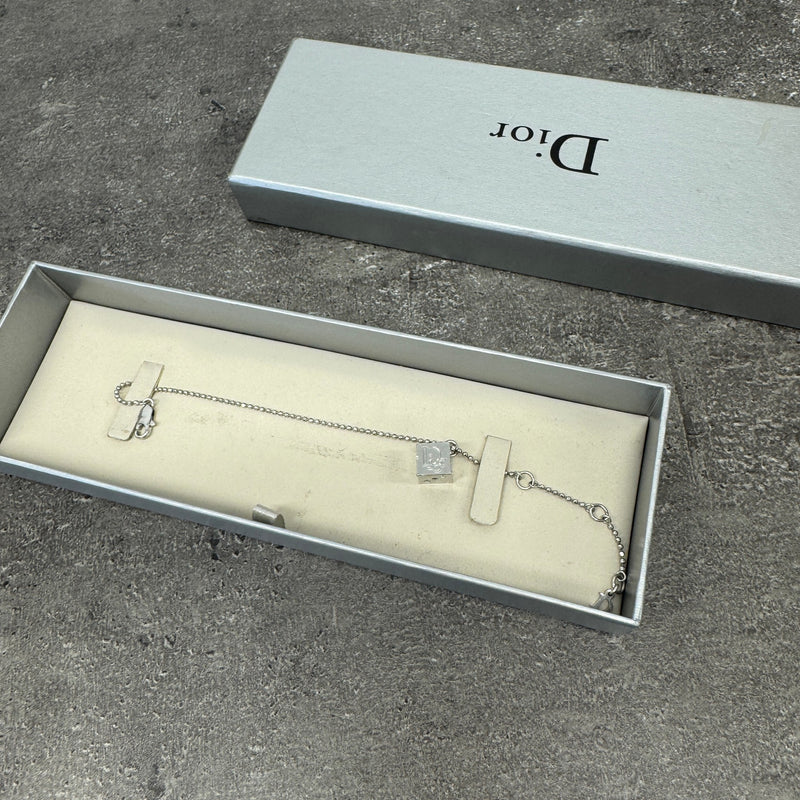 Women's Cube Pendant Bracelet Silver