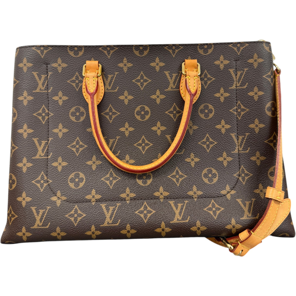 Women's Monogram Flower Tote Handbag Brown - Photo 3
