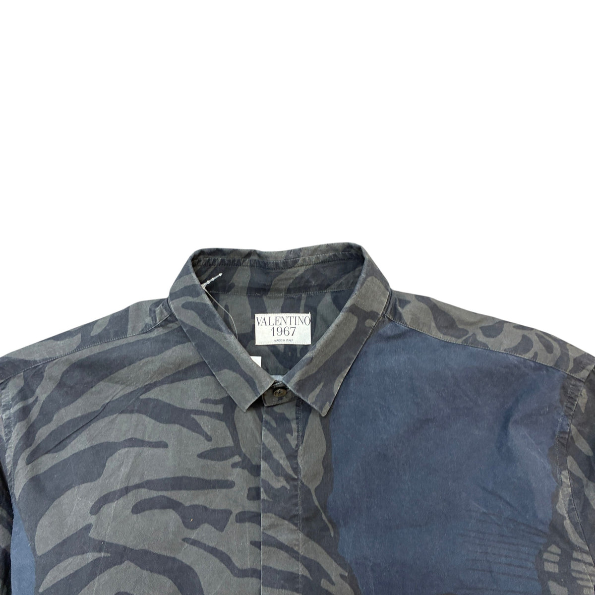 Men's Tiger Graphic Pattern Long Sleeve Shirt Grey Size XXS - Photo 5
