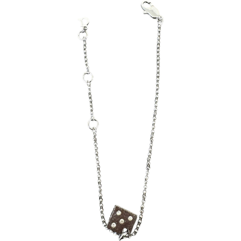 Women's Cube Pendant Bracelet Silver