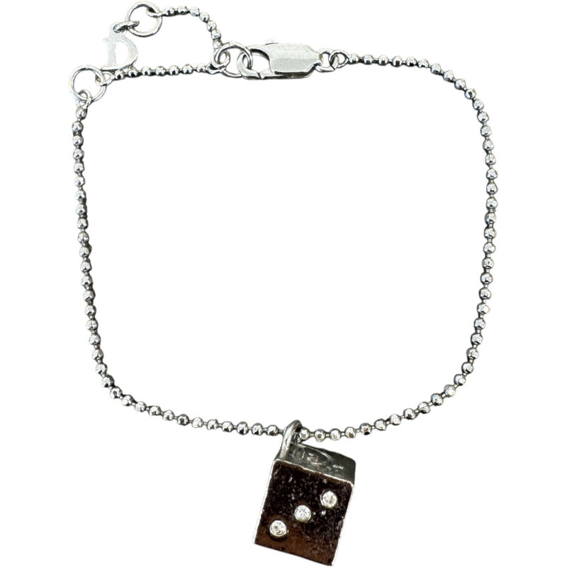 Women's Cube Pendant Bracelet Silver
