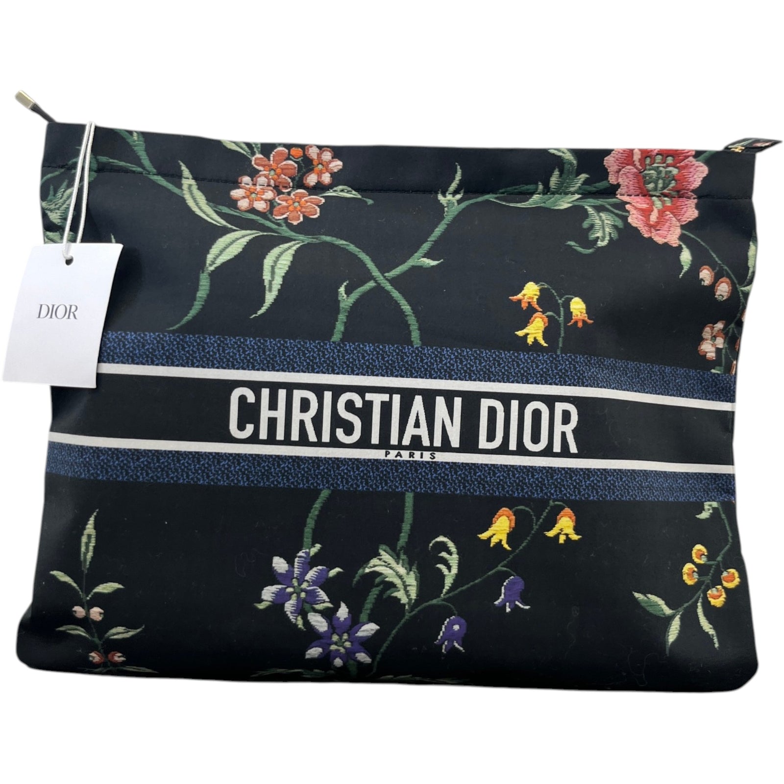 Women's Diortravel Floral Print Pouch Navy - Photo 1