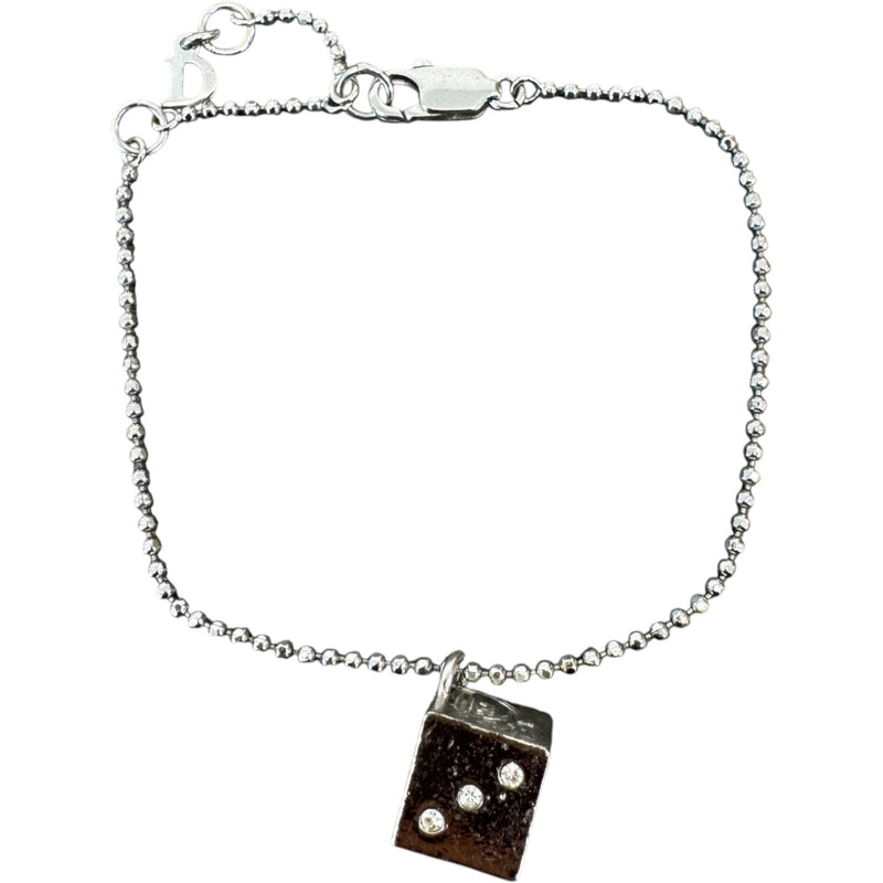Women's Cube Pendant Bracelet Silver