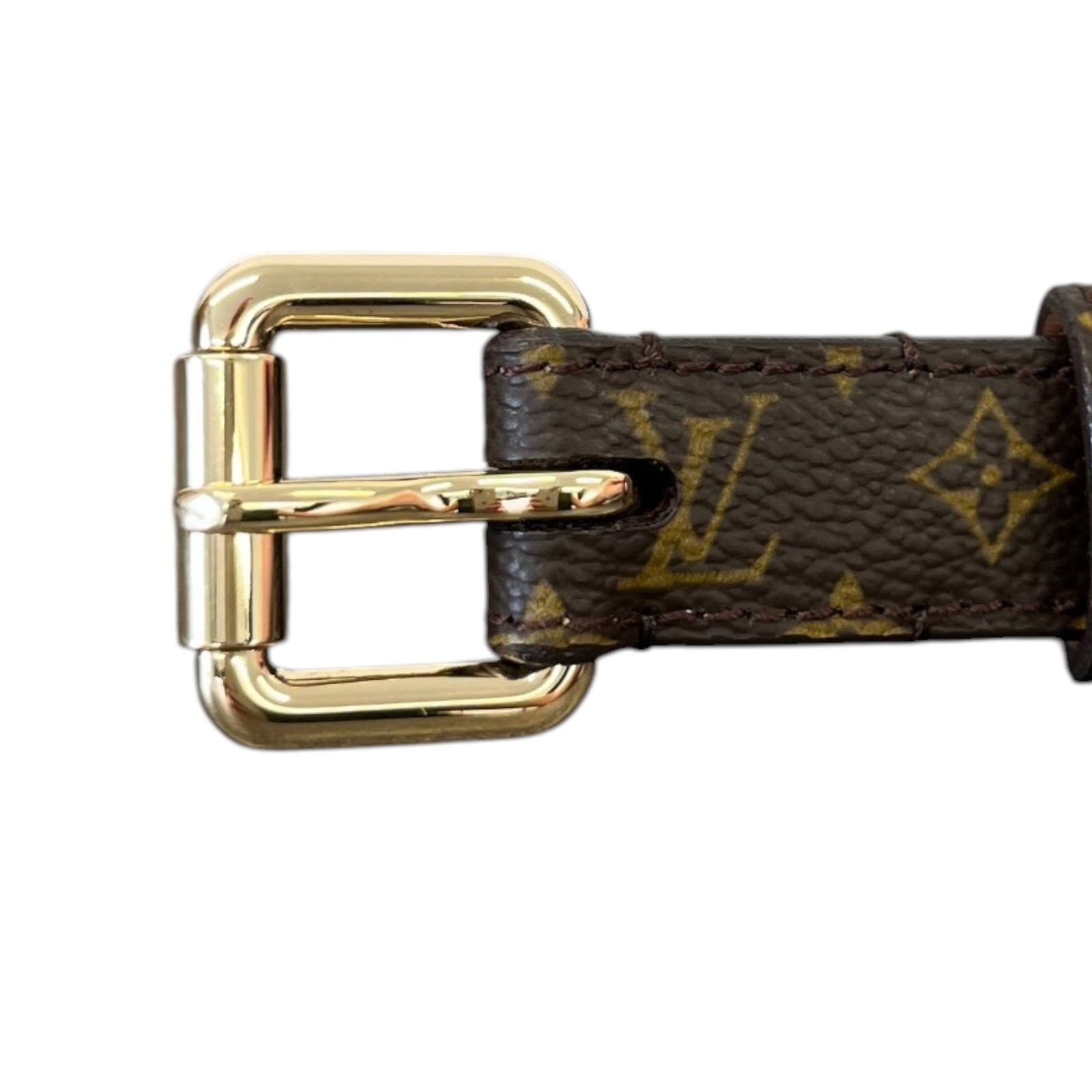 Women's Monogram Skinny Belt Brown Size 80CM / UK 8 - Photo 5