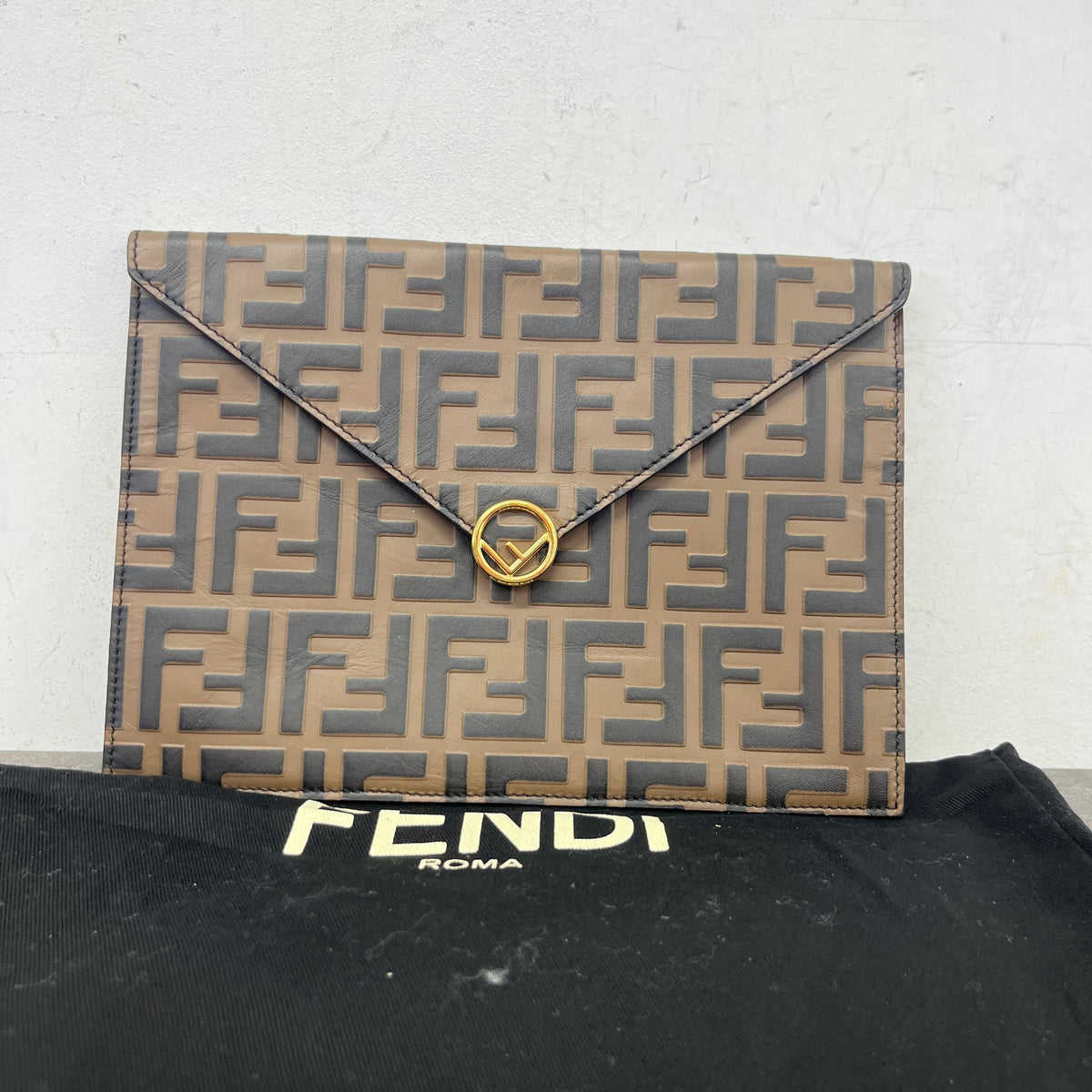 Women's FF Diamonds Clutch Brown - Photo 10