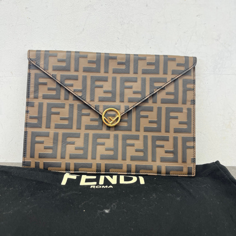 Women's FF Diamonds Clutch Brown