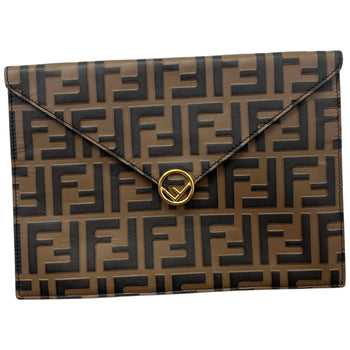 Women's FF Diamonds Clutch Brown