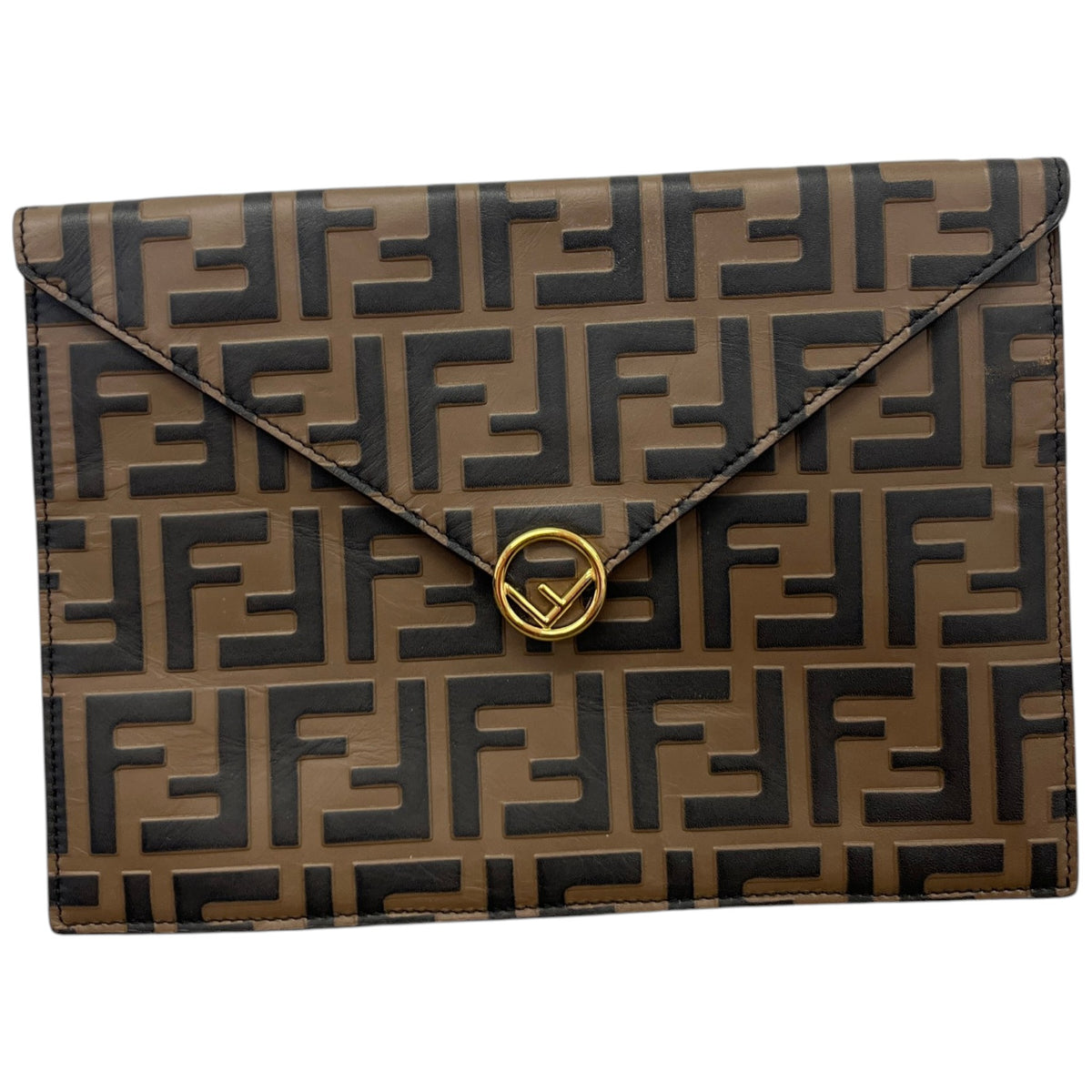 Women's FF Diamonds Clutch Brown - Photo 1