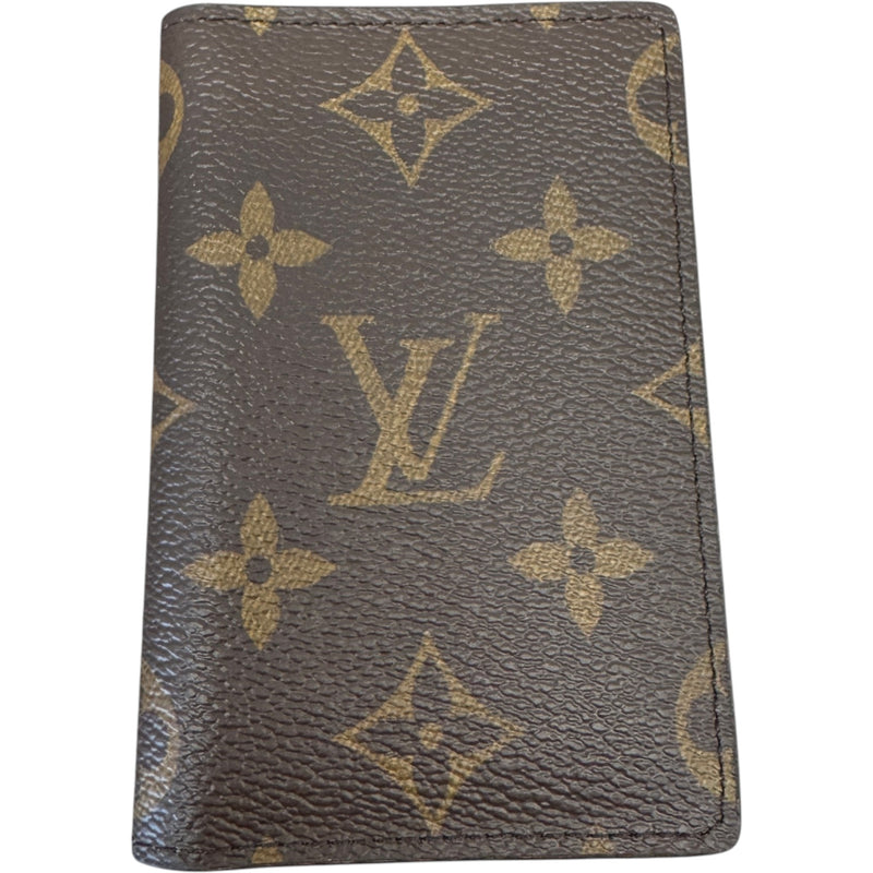 Men's Monogram Pocket Organizer Card Holder Brown