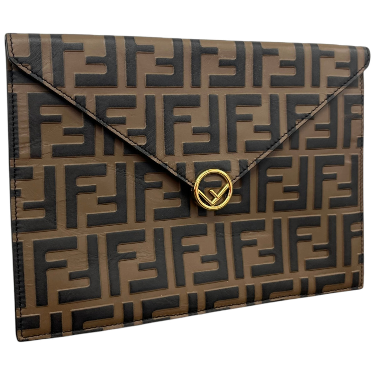 Women's FF Diamonds Clutch Brown - Photo 3