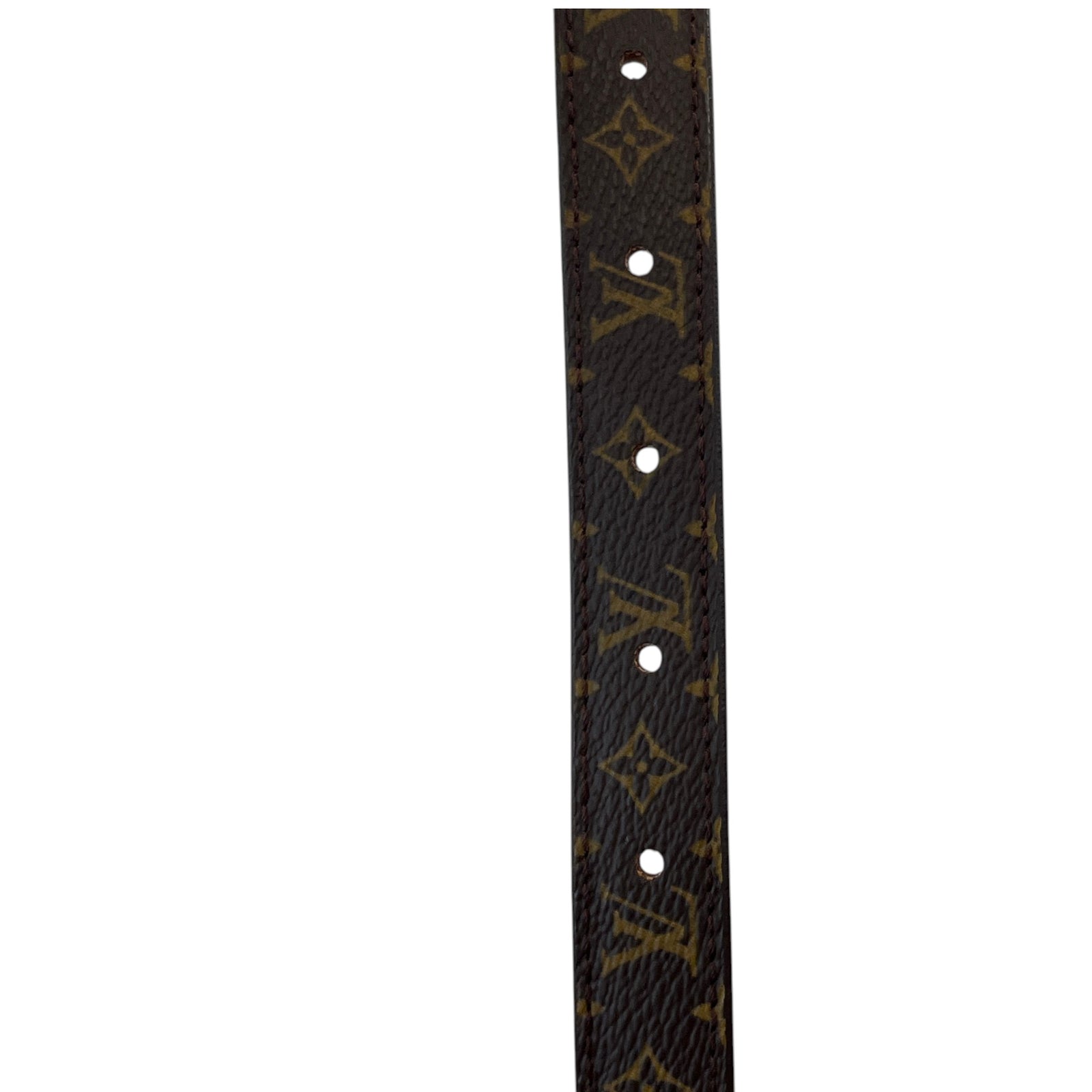 Women's Monogram Skinny Belt Brown Size 80CM / UK 8 - Photo 8