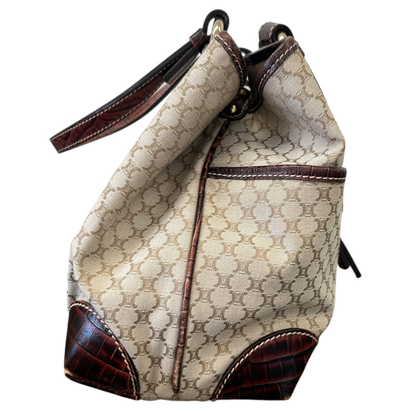 Women's Crocodile-Trimmed Macadam Handle Bag Beige