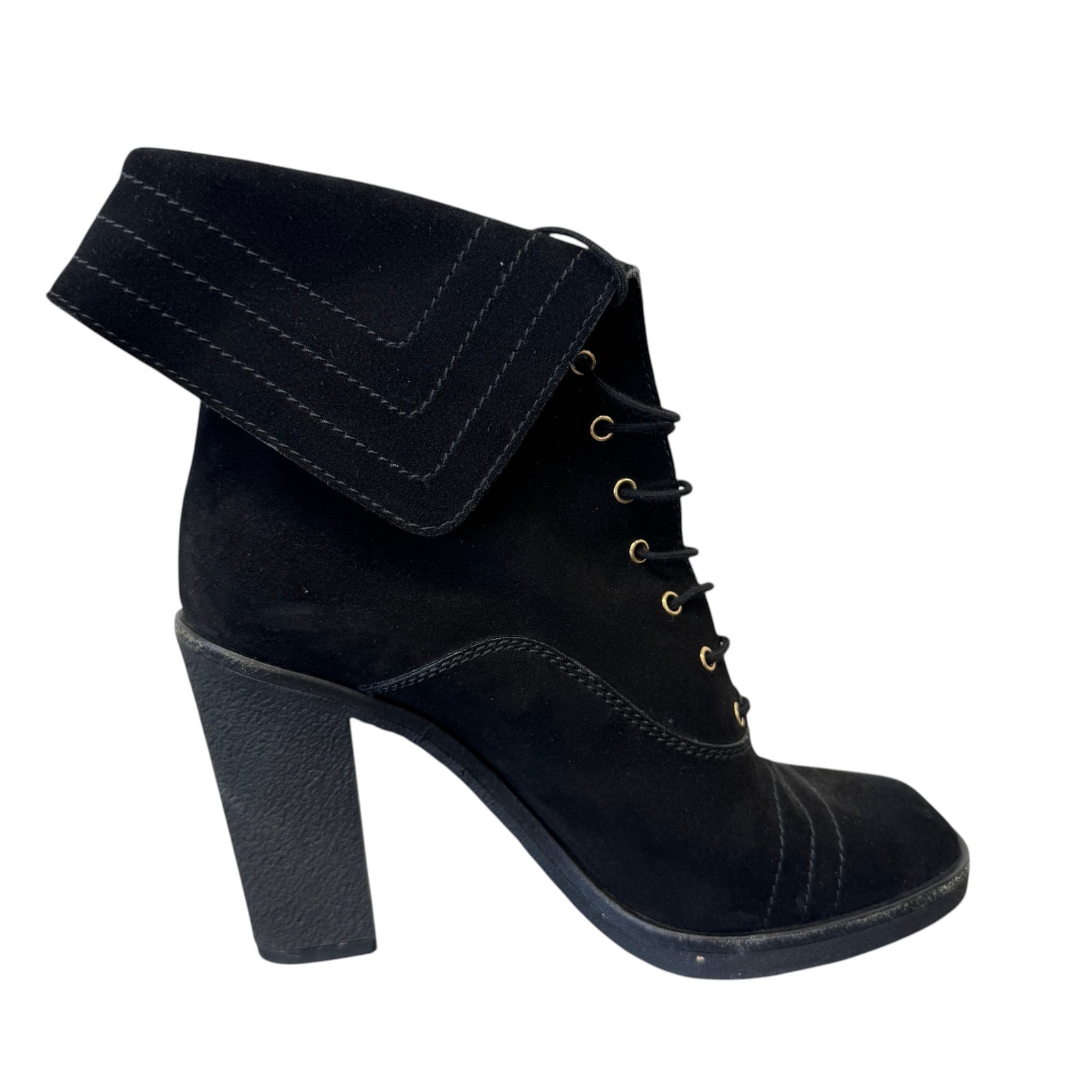 Women's Lace-Up Block Heels Black Size EU 38.5 / UK 5.5 - Photo 5