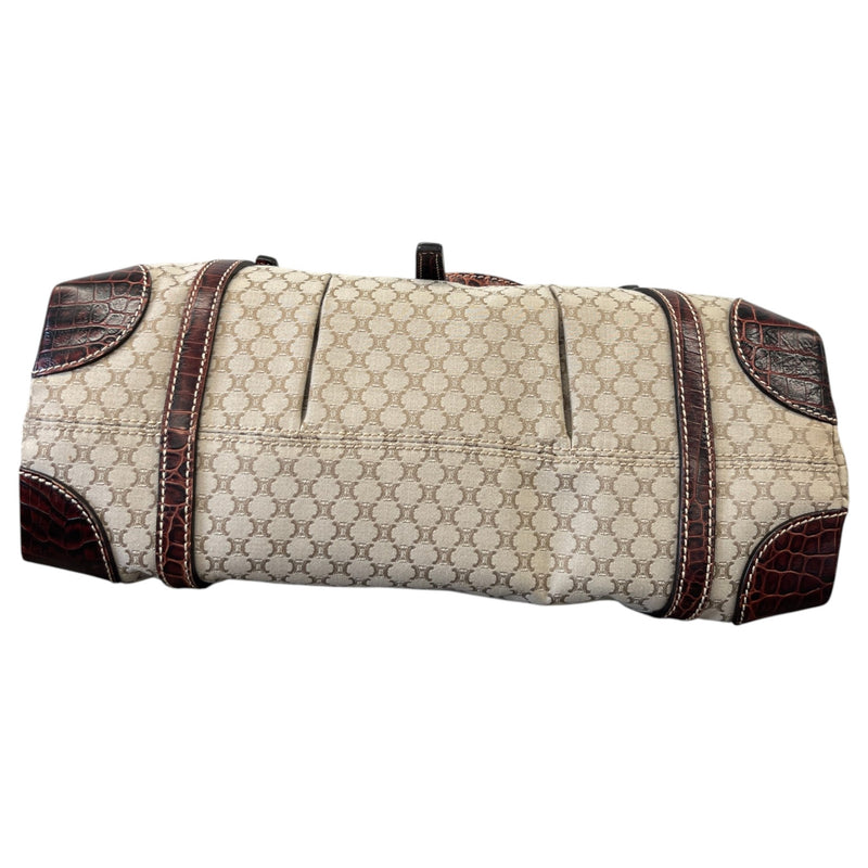 Women's Crocodile-Trimmed Macadam Handle Bag Beige