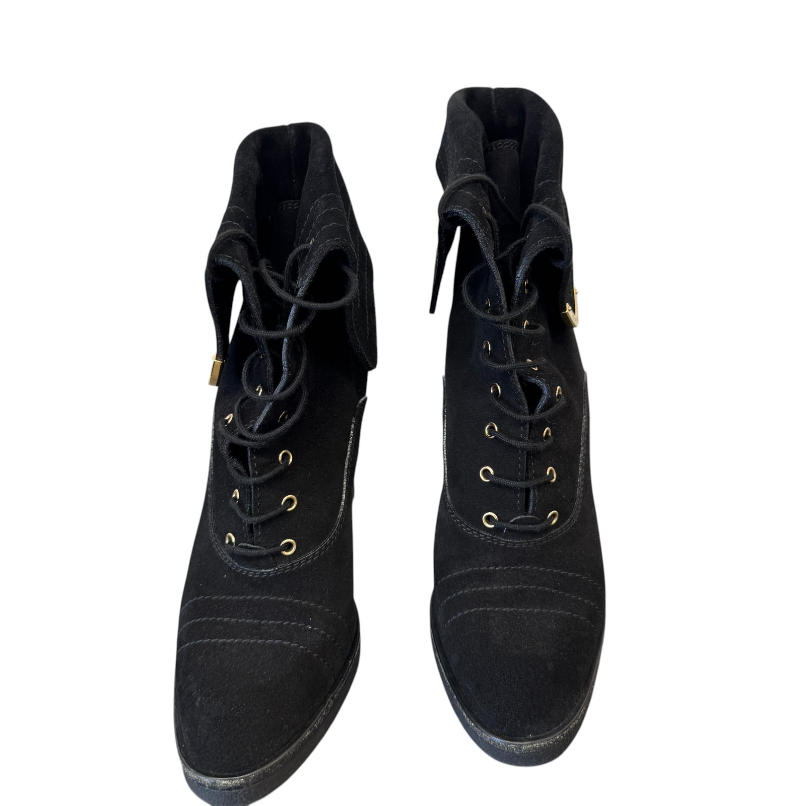 Women's Lace-Up Block Heels Black Size EU 38.5 / UK 5.5 - Photo 6