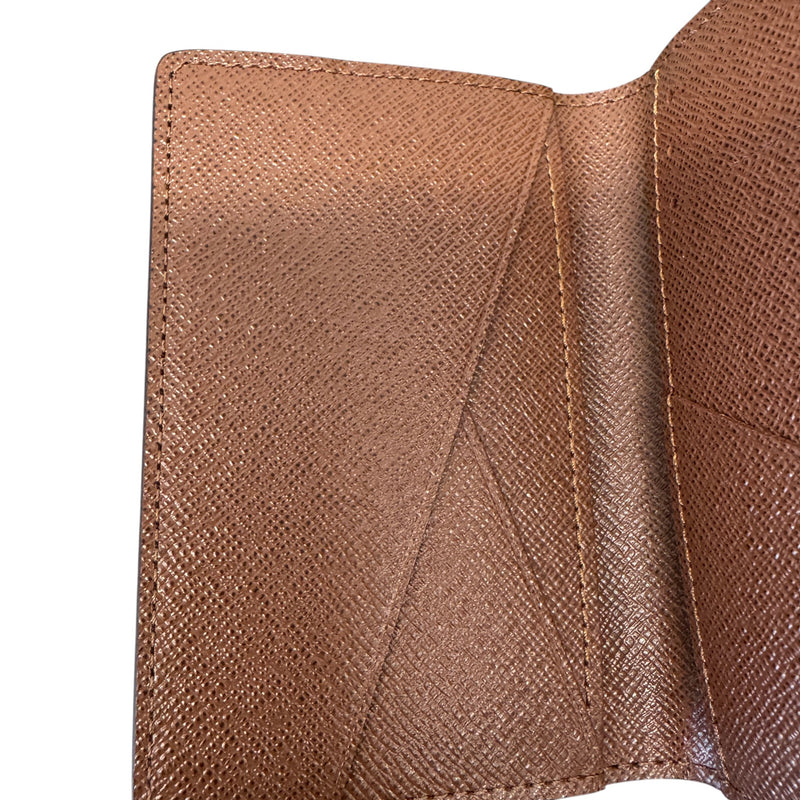 Men's Monogram Pocket Organizer Card Holder Brown