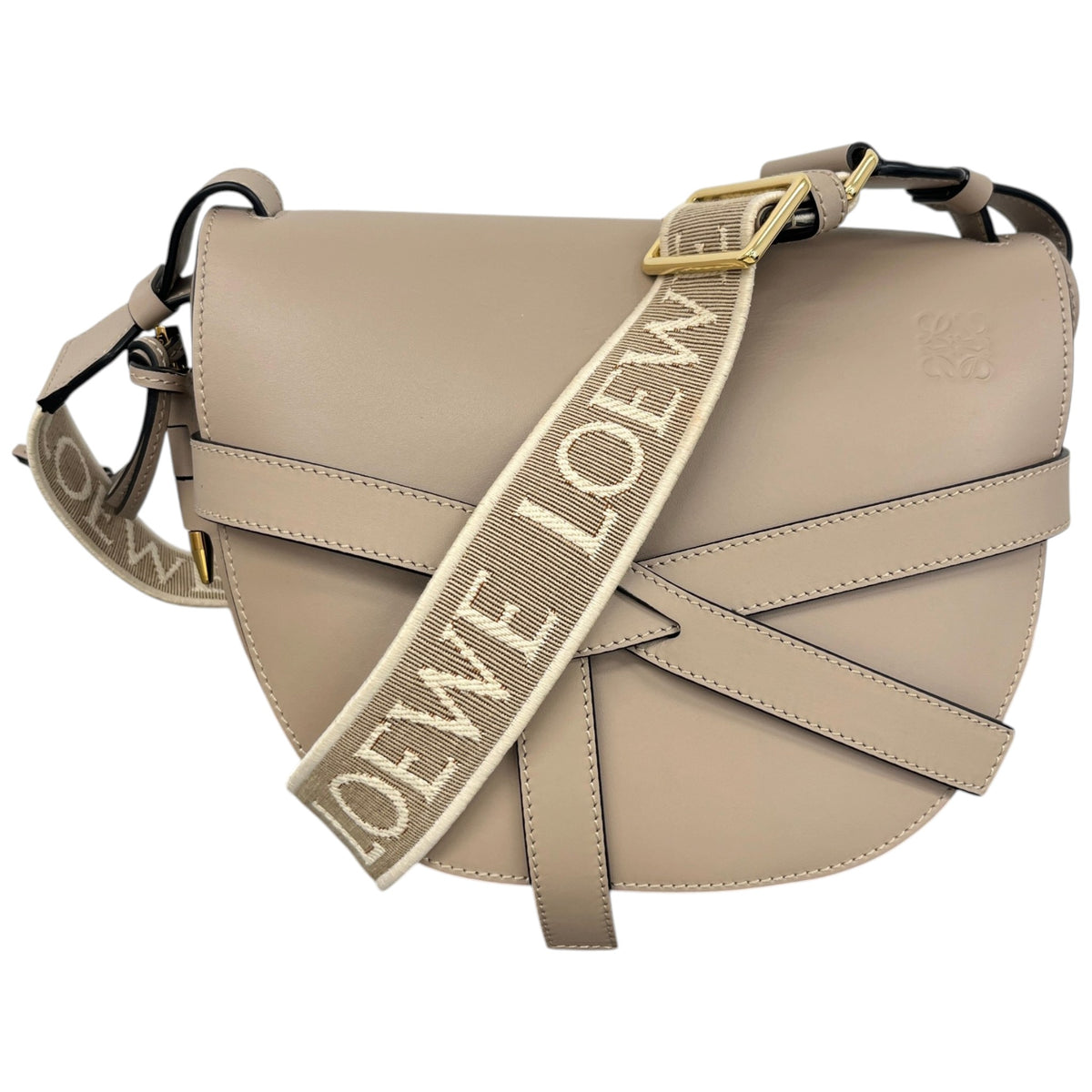 Women's Small Gate Crossbody Bag Beige - Photo 1