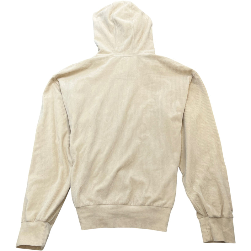 Men's Ribbed Logo Hoodie Cream Size M