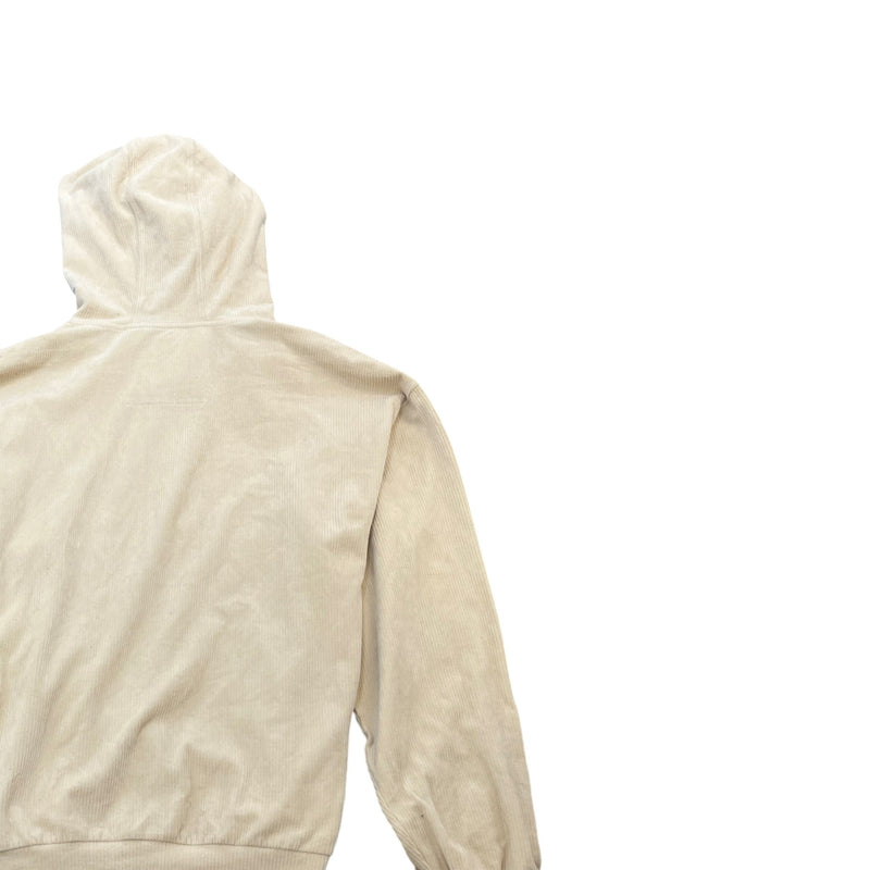 Men's Ribbed Logo Hoodie Cream Size M