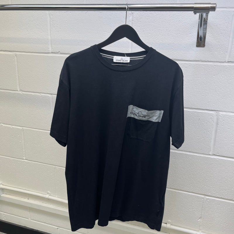 Men's Logo Print T-Shirt Black Size XXL