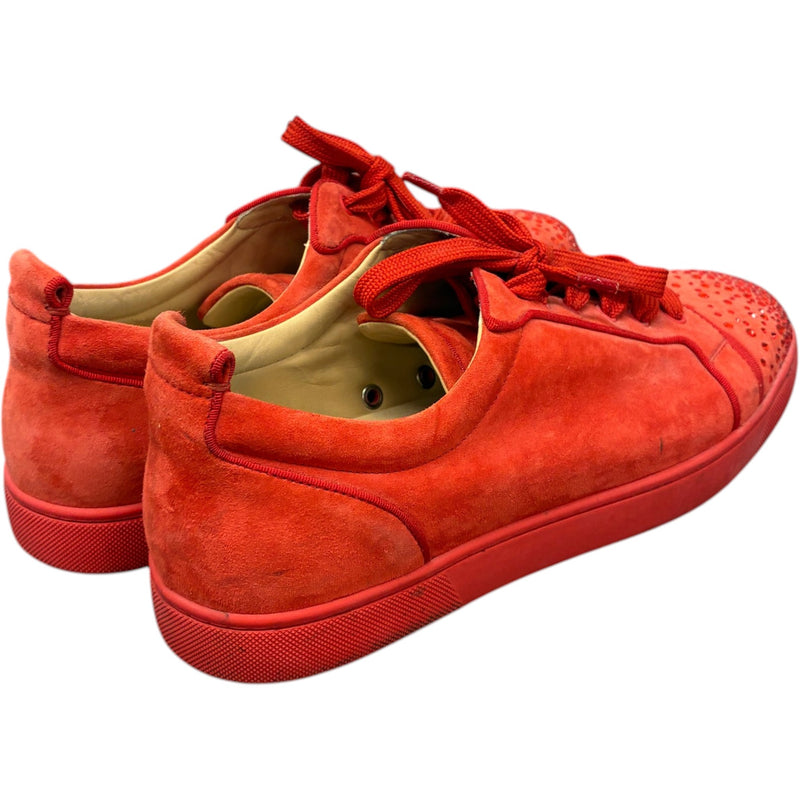 Men's Suede Junior Strass Low Trainers Red Size UK 11 / EU 45
