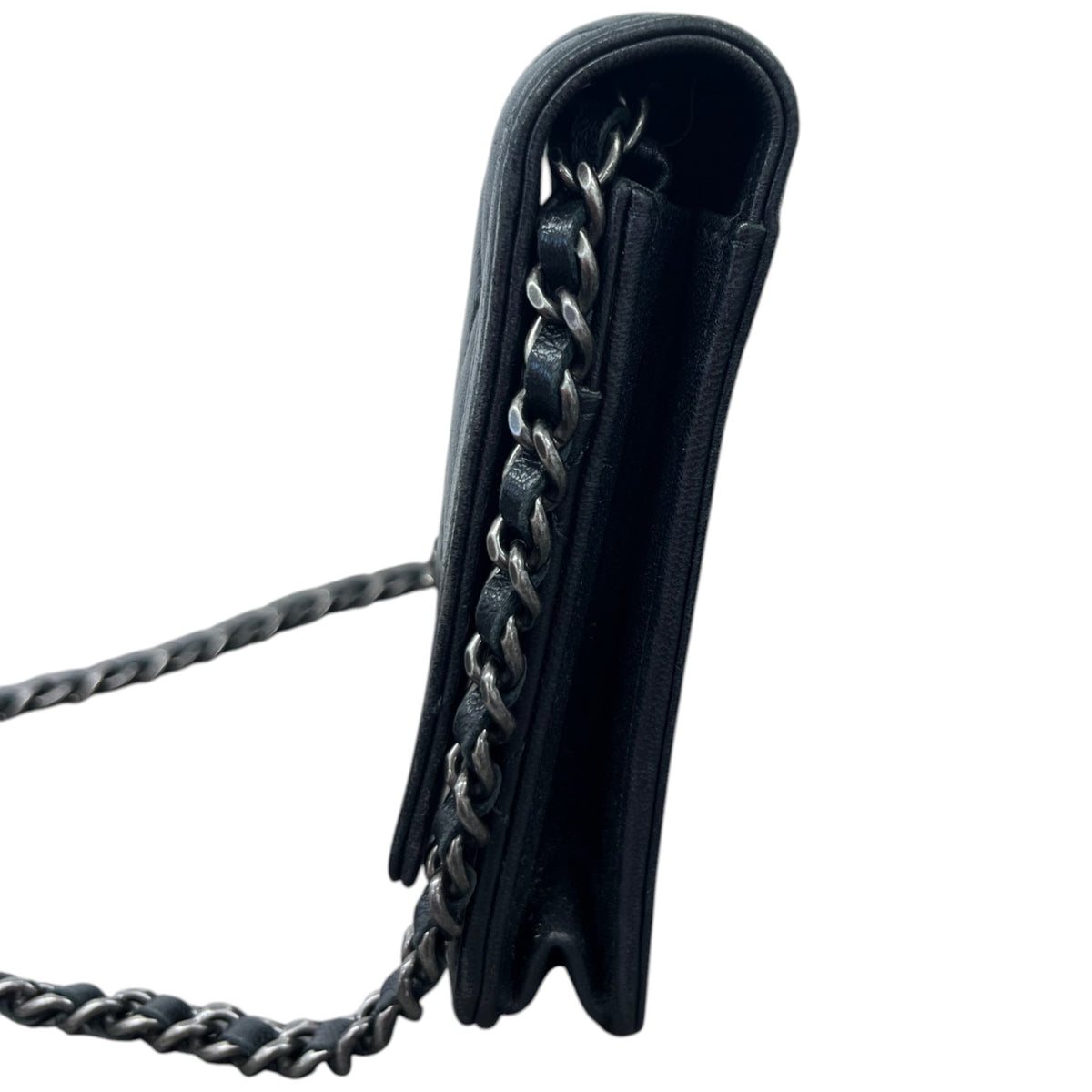 Women's CC Boy Wallet On Chain Crossbody Bag Black - Photo 7