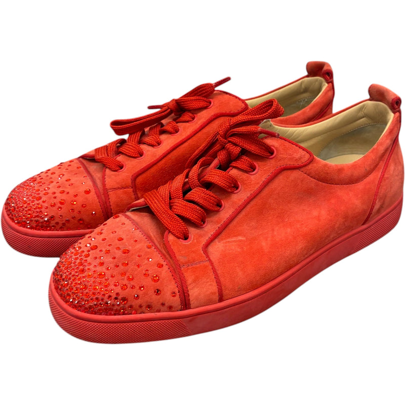 Men's Suede Junior Strass Low Trainers Red Size UK 11 / EU 45