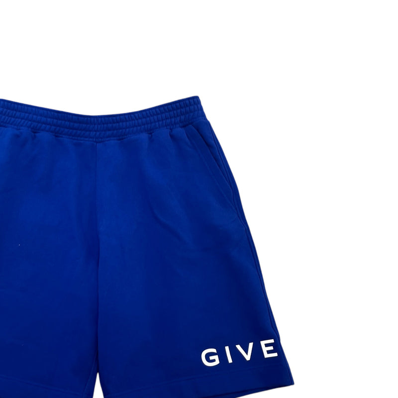 Men's Logo Print Shorts Blue Size XL / W36