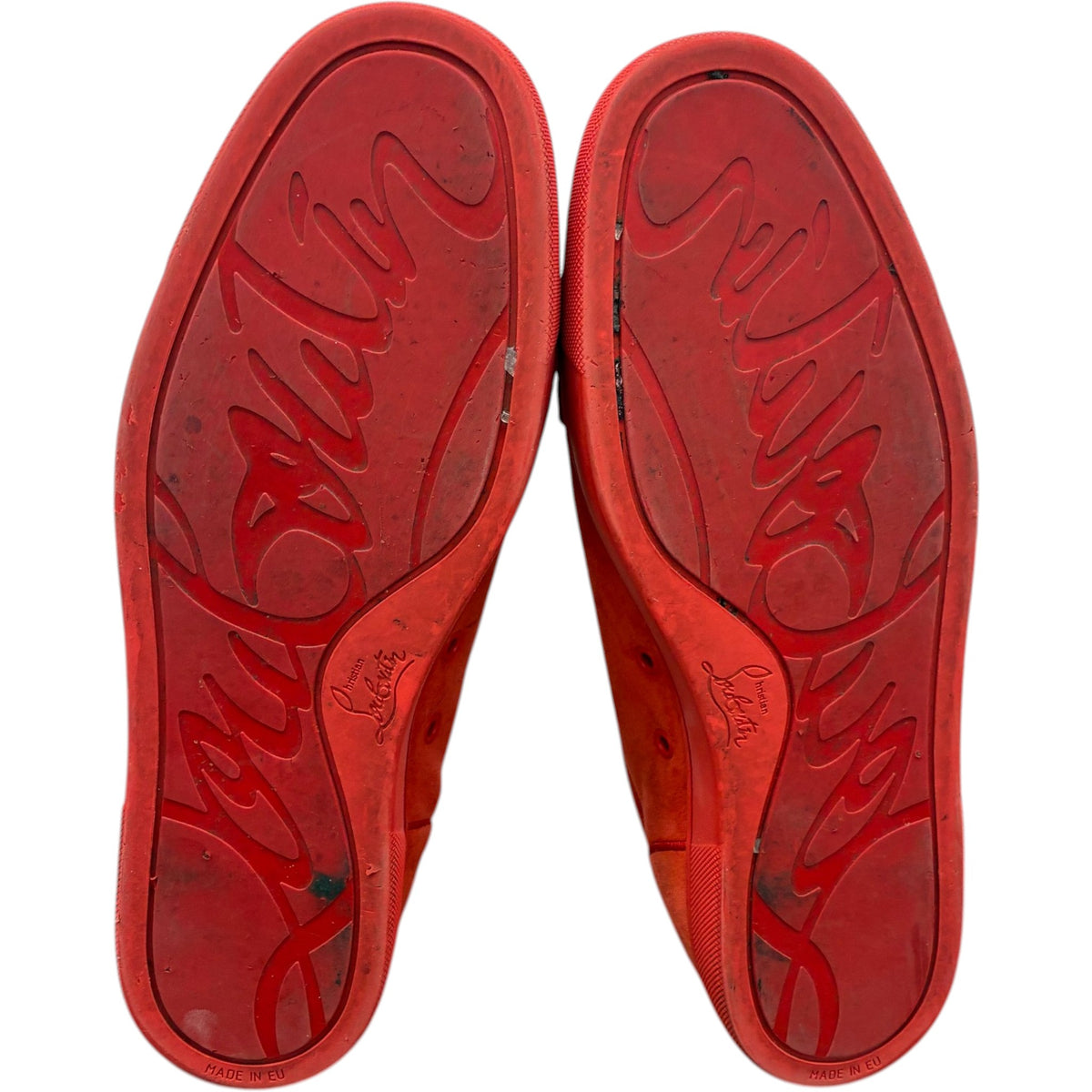 Men's Suede Junior Strass Low Trainers Red Size UK 11 / EU 45 - Photo 9