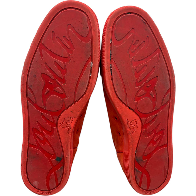 Men's Suede Junior Strass Low Trainers Red Size UK 11 / EU 45