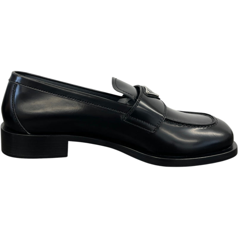 Women's Plaque Logo Loafers Black Size EU 40 / UK 7